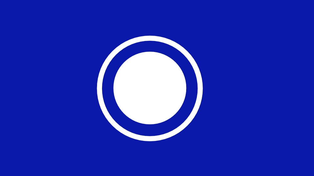 Weißer Kreis auf blauem Hintergrund