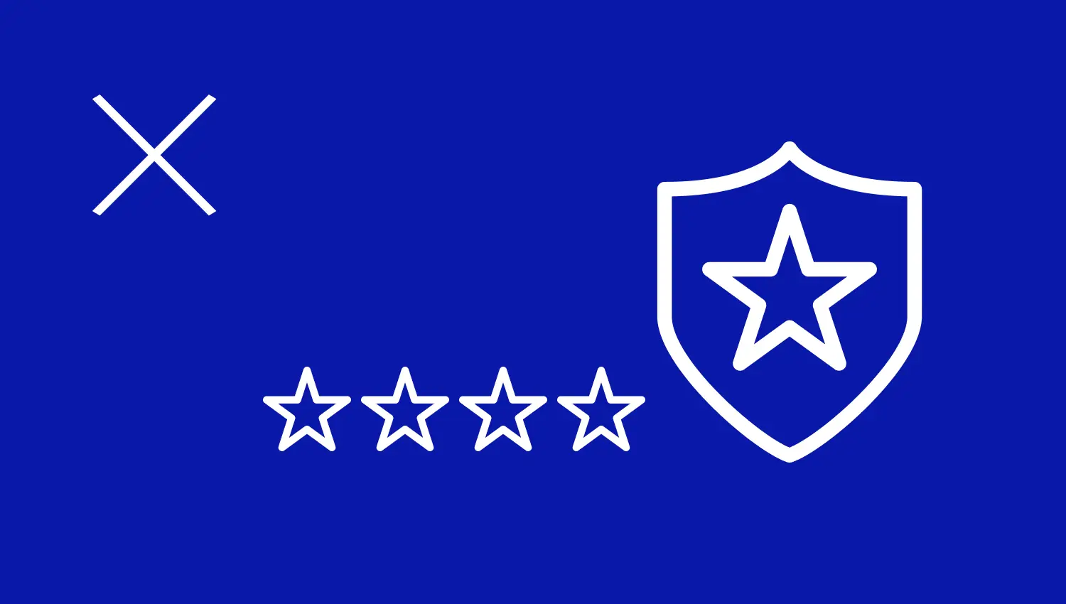 Stern im Schildsymbol auf blauem Hintergrund