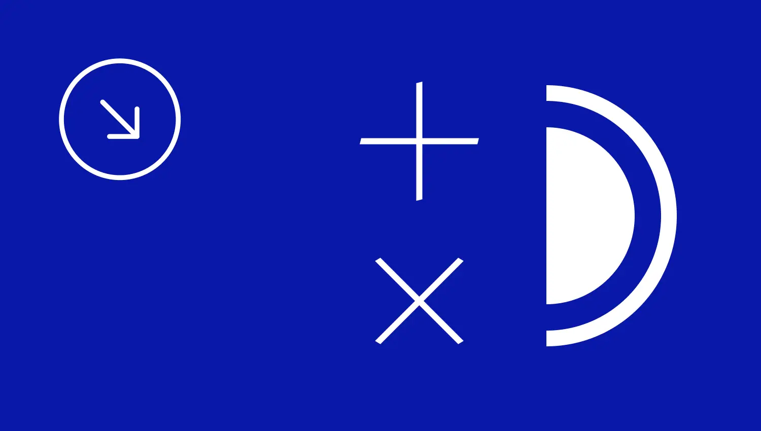 Blauer Hintergrund mit einem weißen Pfeil, der nach rechts zeigt