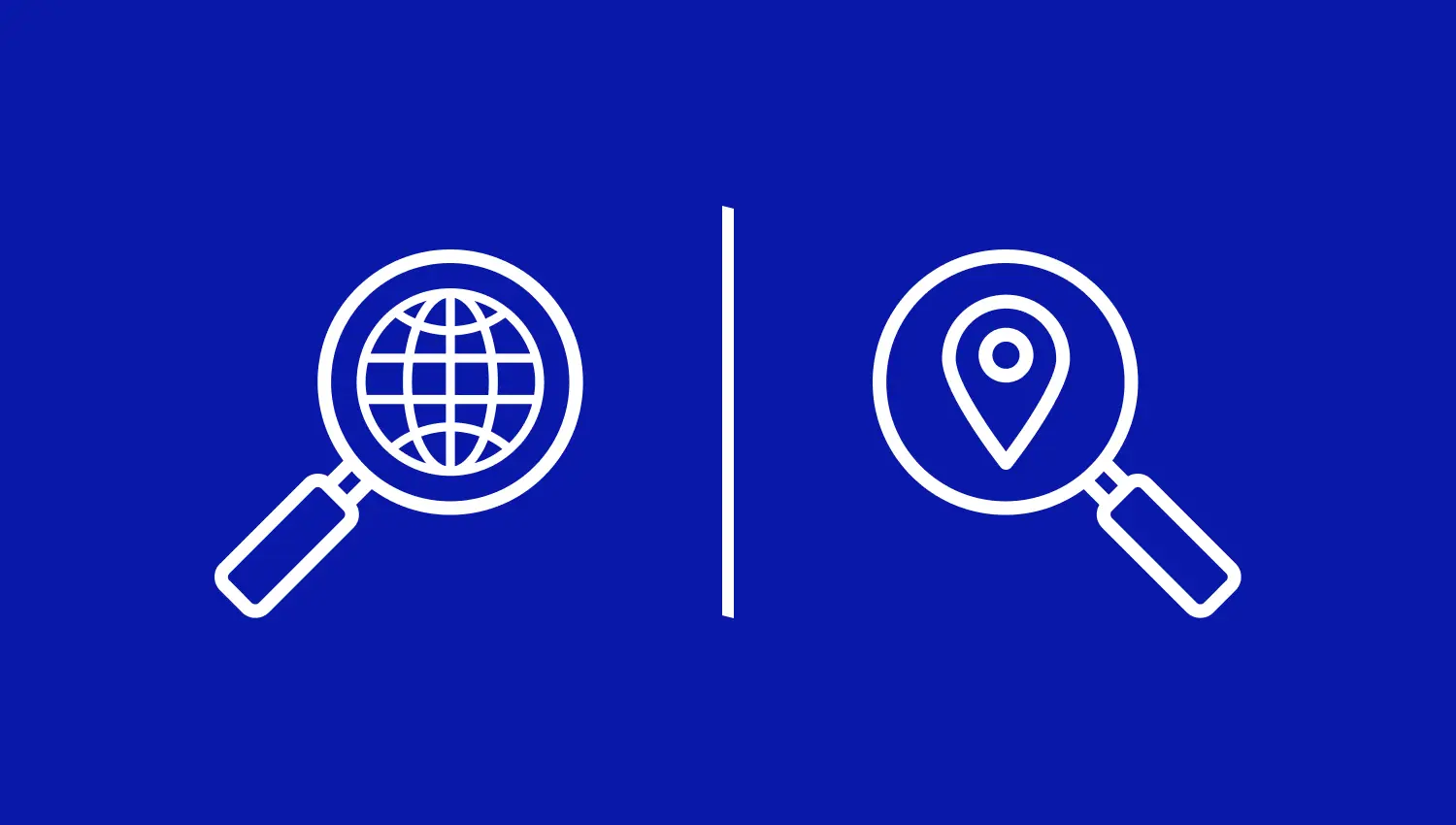 Lupe und Globus-Icon, das das Konzept von SEO symbolisiert