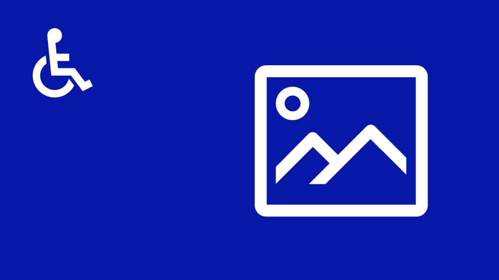 Icon eines Bildes auf blauem Hintergrund